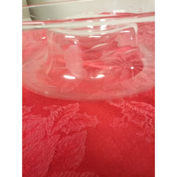 Princess House Vintage Clear Dining Crystal/Glass Chip and Dip Bowl with Etched - Picture 4 of 10